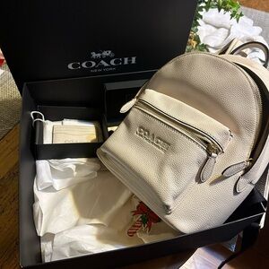 Coach pebble leather backpack and card carrier